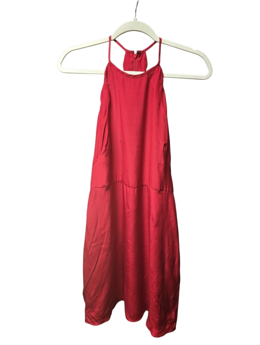 Alice & Trixie 100% Silk Red Halter Midi Dress Sz. S